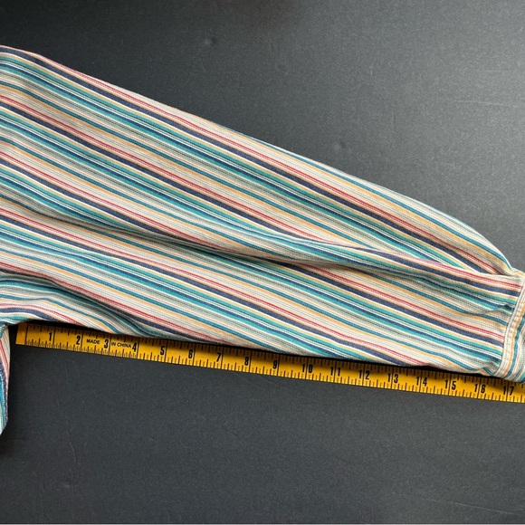 VINTAGE WOMENS DOCKER 100% COTTON BUTTON UP LONG SLEEVE STRIPED SHIRT SIZE MED - Picture 9 of 9